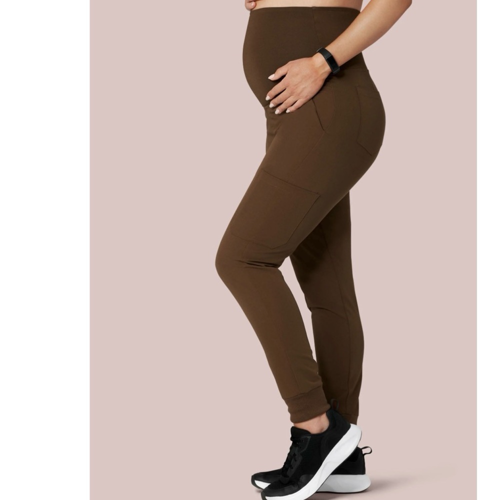 Mandala Brown Maternity Nursing Scrub Joggers XS